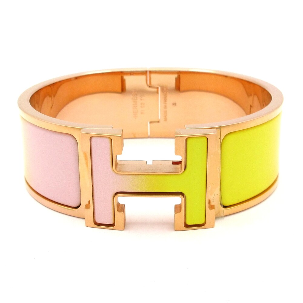 Hermès Clic Clac H Bangle Rose Gold Light Pink Yellow